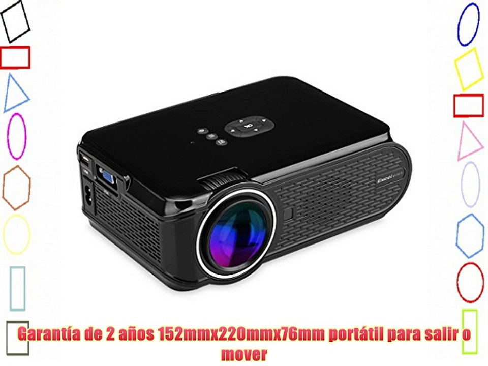 Excelvan EHD02 - Mini Proyector Portatil LED 1080P (1000 Lumenes 800x480 Altavoz Incorporada