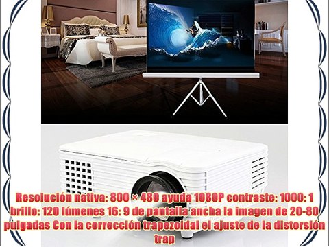 Flylinktech® RD-805 Mini proyector LED pórtatil La Lámpara LED Funciona 20000 Horas Compatible