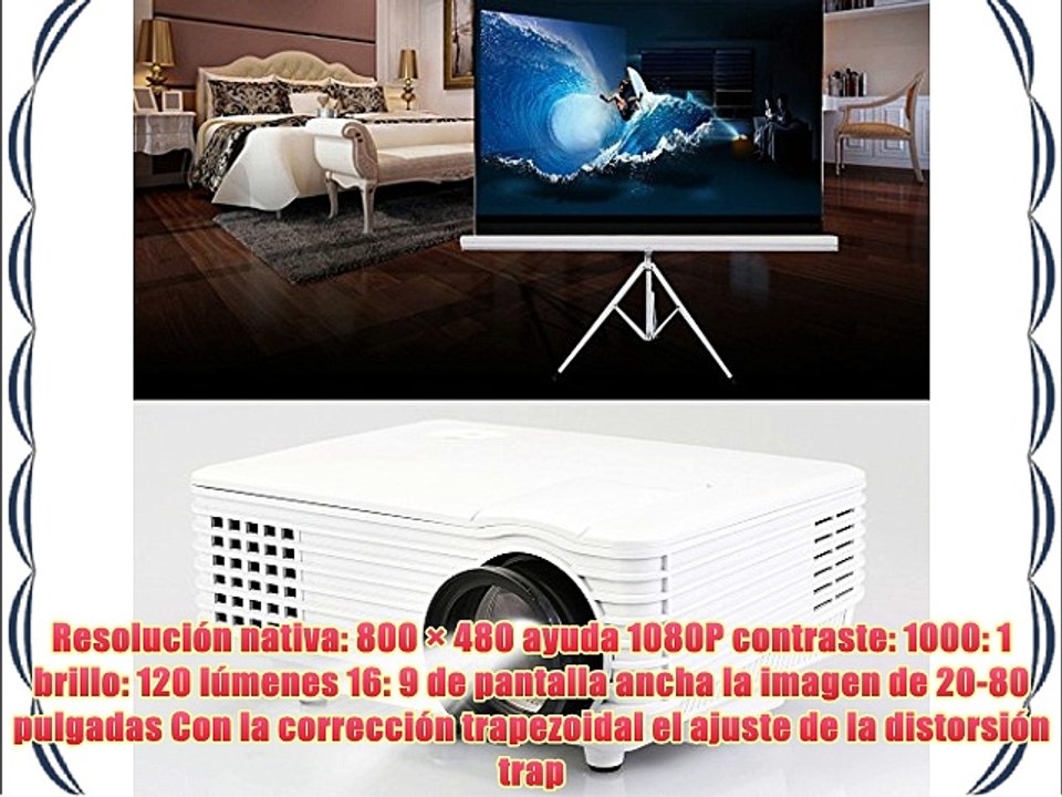 Flylinktech® RD-805 Mini proyector LED pórtatil La Lámpara LED Funciona 20000 Horas Compatible