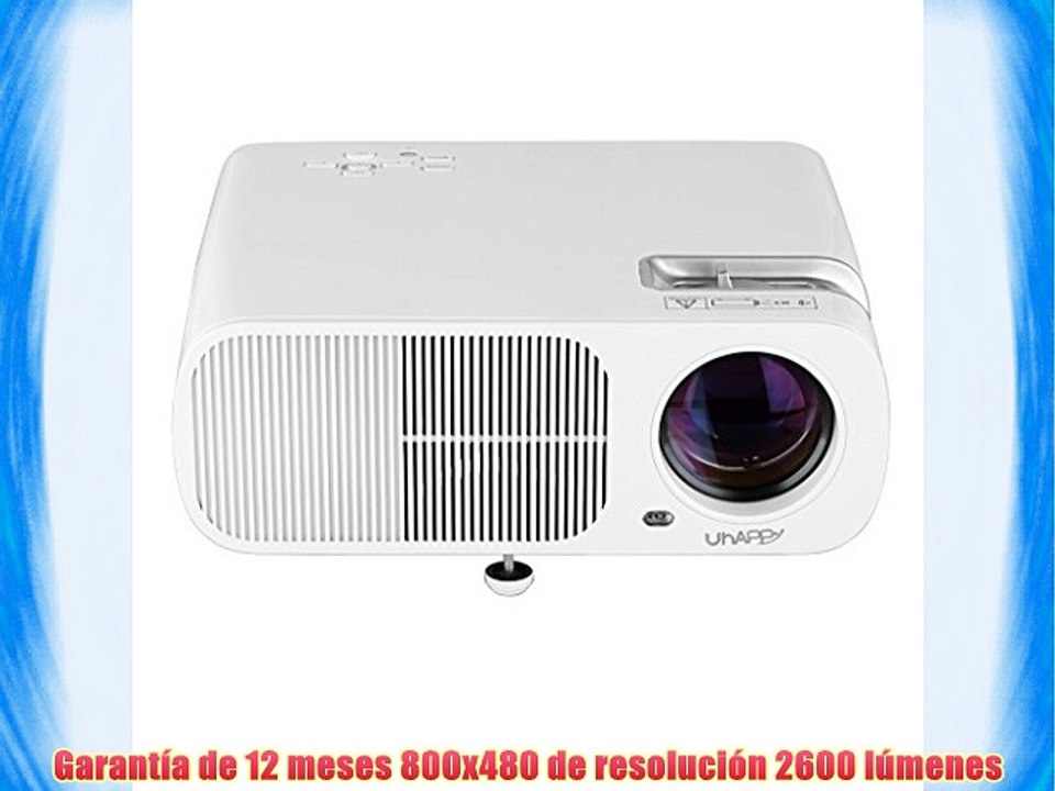 Uhappy BL20 - Mini Proyector Portátil (110W 1080P 2600 Lumenes LED LCD 800x480 USB/HDMI/ATV/AV/VGA)