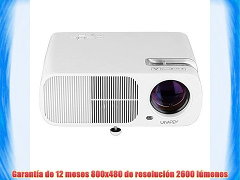 Uhappy BL20 - Mini Proyector Portátil (110W 1080P 2600 Lumenes LED LCD 800x480 USB/HDMI/ATV/AV/VGA)
