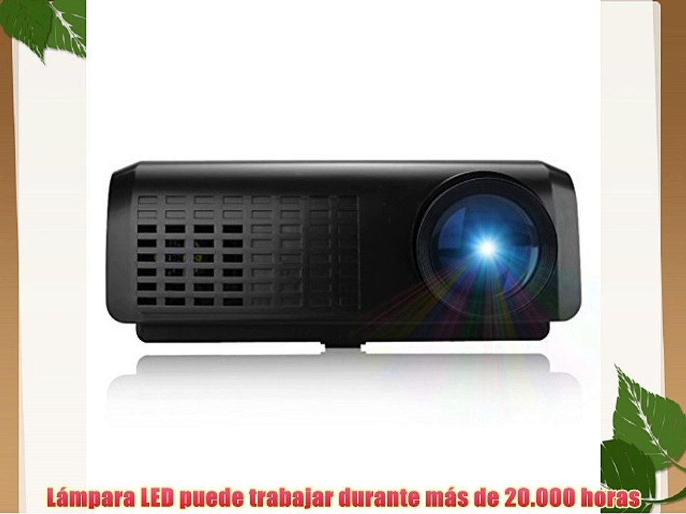 Excelvan E07 - Mini Proyector (50W 100 Lumenes LED LCD AV/USB/VGA/HDMI/TF-Tarjeta 640*480 Enfoque