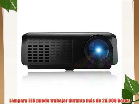 Excelvan E07 - Mini Proyector (50W 100 Lumenes LED LCD AV/USB/VGA/HDMI/TF-Tarjeta 640*480 Enfoque