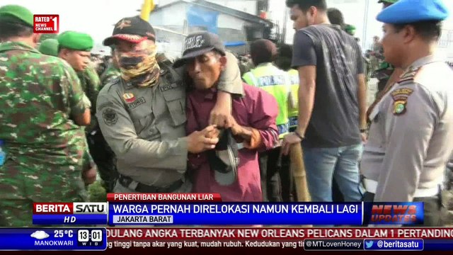Penertiban Bangunan Liar di Bantaran Kali Apuran Ricuh