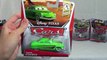 NEW 2013 Disney Cars Diecast CHASE Miles Axlerod with Open Hood and Sputter Stop and Darrell Cartrip