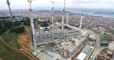 Çamlıca Camiinde Kaba İnşaat Haftaya Bitiyor, Kubbe Görünmeye Başladı