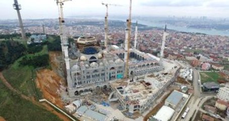 Çamlıca Camiinde Kaba İnşaat Haftaya Bitiyor, Kubbe Görünmeye Başladı