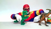 Toy Car Clowns LEGO Dinosaur Jurassic TRUCK Chase! Toys & Trucks Cartoons for Kids by Kid