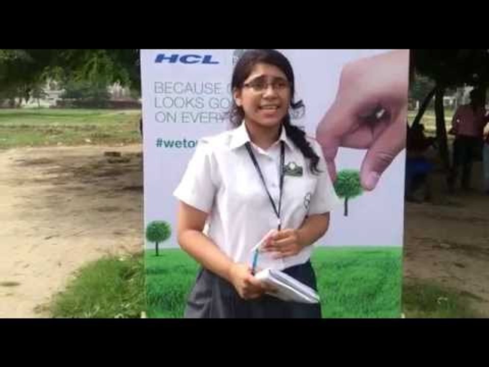 Students from Father Agnel School, Noida on benefits of plantation