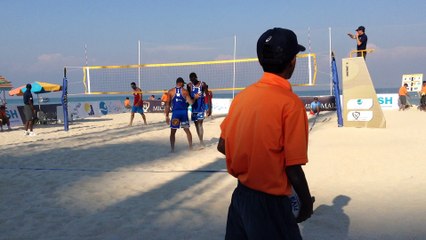 6 MEX vs QAT 1-2  Virgen/Ontiveros vs Jefferson/Cherif (21-12, 16-21, 10-15)