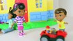 Doc McStuffins Fixes Lego Emmet with Brother Donny Doc Is In Clinic Lambie Hallie DisneyCarToys