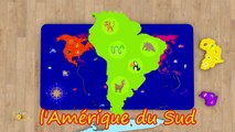 Dessins animés pour bébé en français. Apprendre les 6 continents et les animaux sauvages