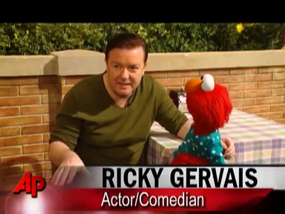 Gervais + Elmo = Hilarity on Sesame Street
