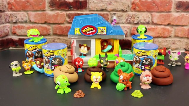 PLAY DOH POOP SURPRISE TOYS!!!The Ugglys Pet Shop Blind Bags Cans & Dog Poop with Shopkins