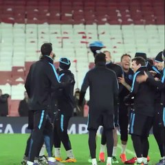 FC Barcelona team training hard for the Arsenal game tonight 23.02.2016