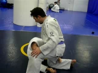 Pass his guard and take the back