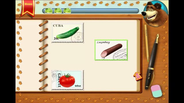 Прохождение Маша и медведь Развивающие задания для малышей Задание 10 Подбираем марку по смыслу!