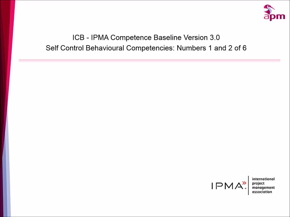 ICB - IPMA Baseline v3: Self-Control Competencies 1 & 2