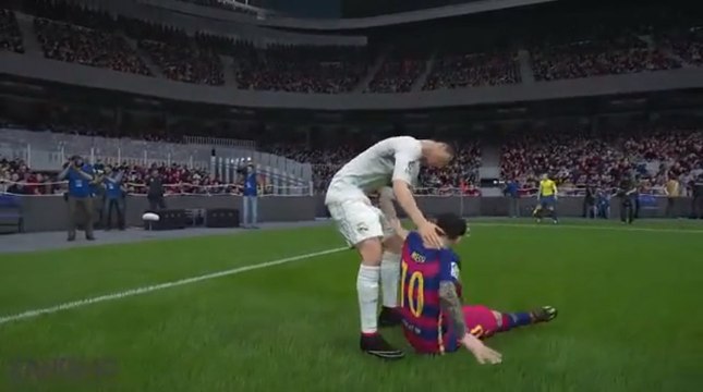 FIGHT/ PELEA - Lionel Messi vs Cristiano Ronaldo HD (FIFA 16)