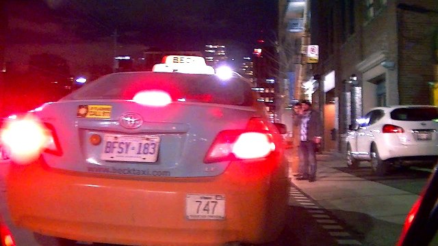 February 20, 2016, evening ride - parking violations on adelaide and richmond street cycletracks