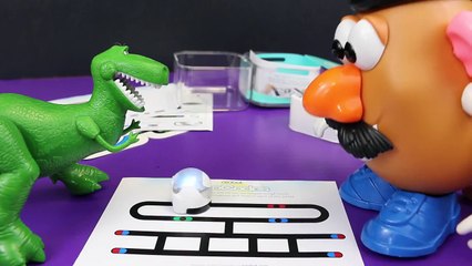 Ozobot with Disney Frozen Elsa and Toy Story Rex Dinosaur and Mr Potato Head on iPad Review