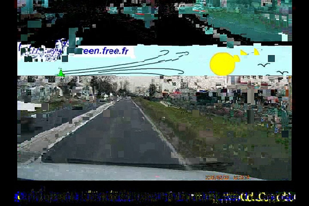 Triple onboard cameras on a Volkswagen Golf : panoramic recording of the road situation by SYCOMOREEN