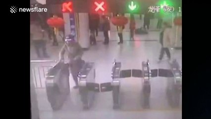 Train station worker knocked unconscious after being pushed by man who didn't buy ticket