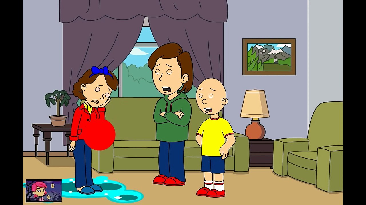 Caillou calls Baby Sister Stupid/Grounded (Not suitable for kids)