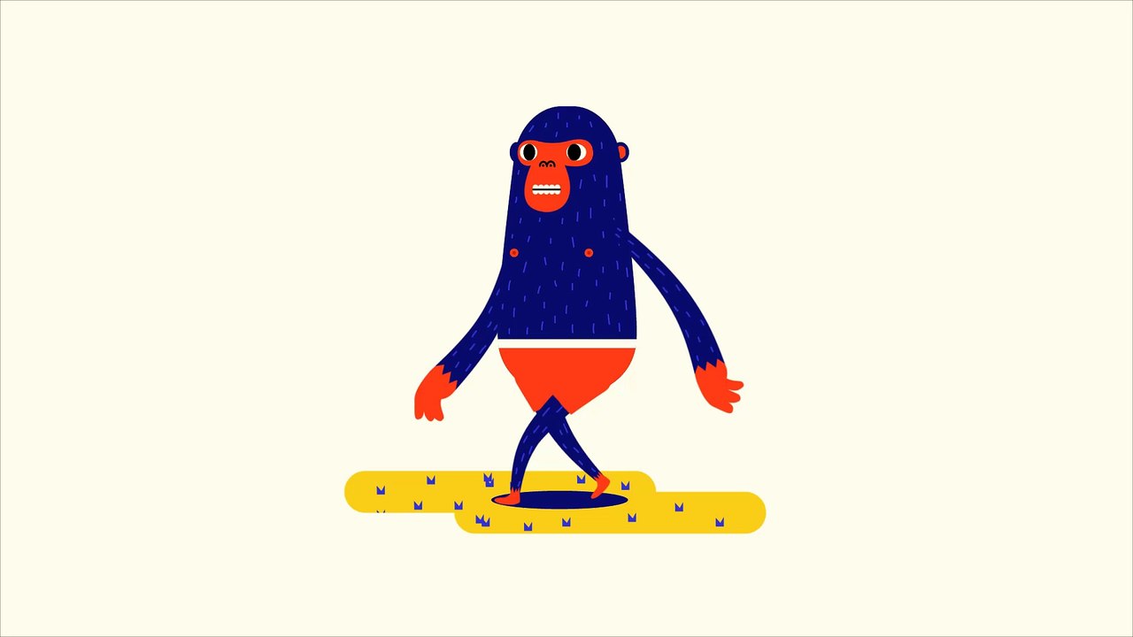 creepy monkey walking