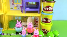 PLAY-DOH Peppa Pig Cleans Muddy Bad Piggies! George Swims in Mud Pool with Pet Pigs HobbyKidsTv