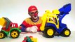 Monster LEGO Toy Truck, Excavator & Bulldozer TUG OF WAR! Toy Car Clown Childrens Toy Vid
