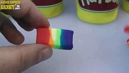 Como hacer un sandwich helado arcoiris de galleta con plastilina de playdoh en español