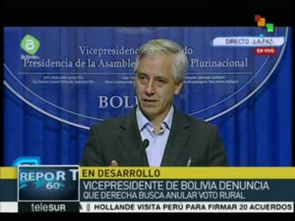 García Linera: Hay grupos de choque que sabotea el conteo de votos