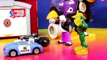 Disney Pixar Cars Fire Rescue Squad Mack Hauler With Tomy Lightning McQueen Mater Police S