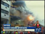 Un incendio destruyó un edificio céntrico de Guayaquil