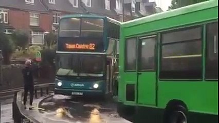 Only in the UK...Lad Gets On Swimming Gear In Flooded Roads  Funny Videos 2015