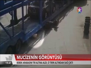 Mucizenin görüntüsü tırın altında kalan bebek emekleyerek çıktı