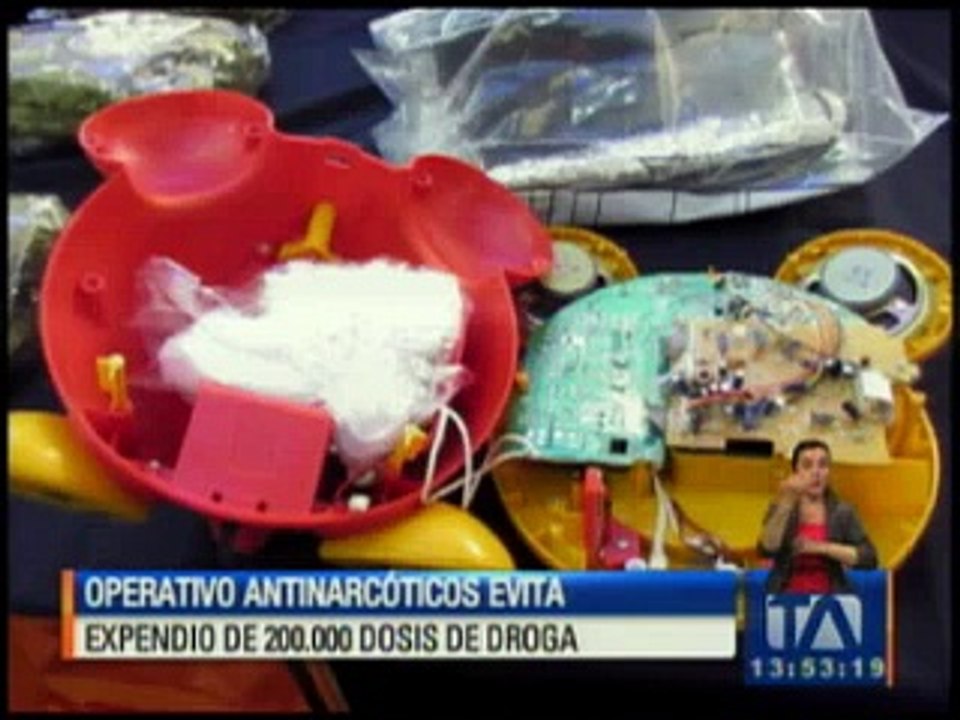Operativo antinarcóticos evita expendio de 200 mil dosis de droga