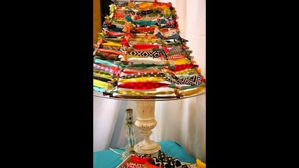 Абажур из лоскутков ткани