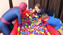 SURPRISE TOYS Ball Pit CHALLENGE Surprise Eggs & Blind Bags Spiderman DisneyCarToys