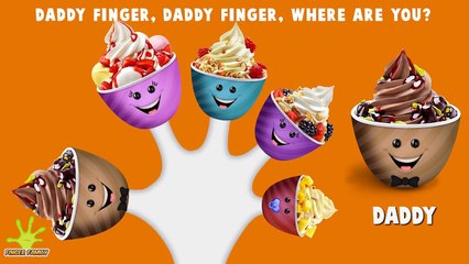 The Finger Family Frozen Yogurt Family Nursery Rhyme | Yogurt Finger Family Songs