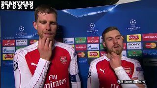 Arsenal 0-2 Barcelona - Aaron Ramsey & Per Mertesacker Post Match Interview