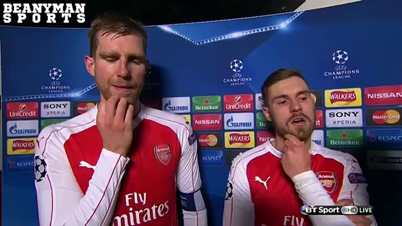 Arsenal 0-2 Barcelona - Aaron Ramsey & Per Mertesacker Post Match Interview