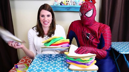Melissa & Doug Sandwich Stacking Fun Game CHALLENGE DisneyCarToys Sandra vs Spidey