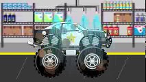 Police Car Wash Monster Truck  videos For Children  videos for kids