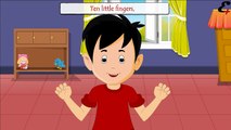 Ten little fingers animated rhyme with lyrics for kids