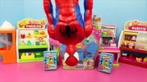 Shopkins Blind Bags Surprise Shopping Baskets with Spiderman! Shopkins Toys Review DisneyCarToys
