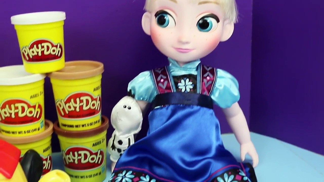 Frozen Play Doh Peppa Pig Tea Party Elsa Anna Toddler Dolls Playdough Food Cookies DisneyCarToys