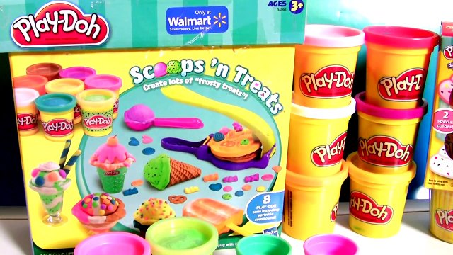 Play-Doh Scoops n Treats Ice Cream Popsicles - Helados de Colores PlayDough Friandises Glacées