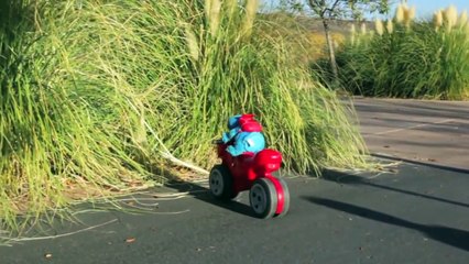 Cookie Monster Driving a Little Tikes Motorcycle Sesame Street Cookie Monster Motorcycle and Crash